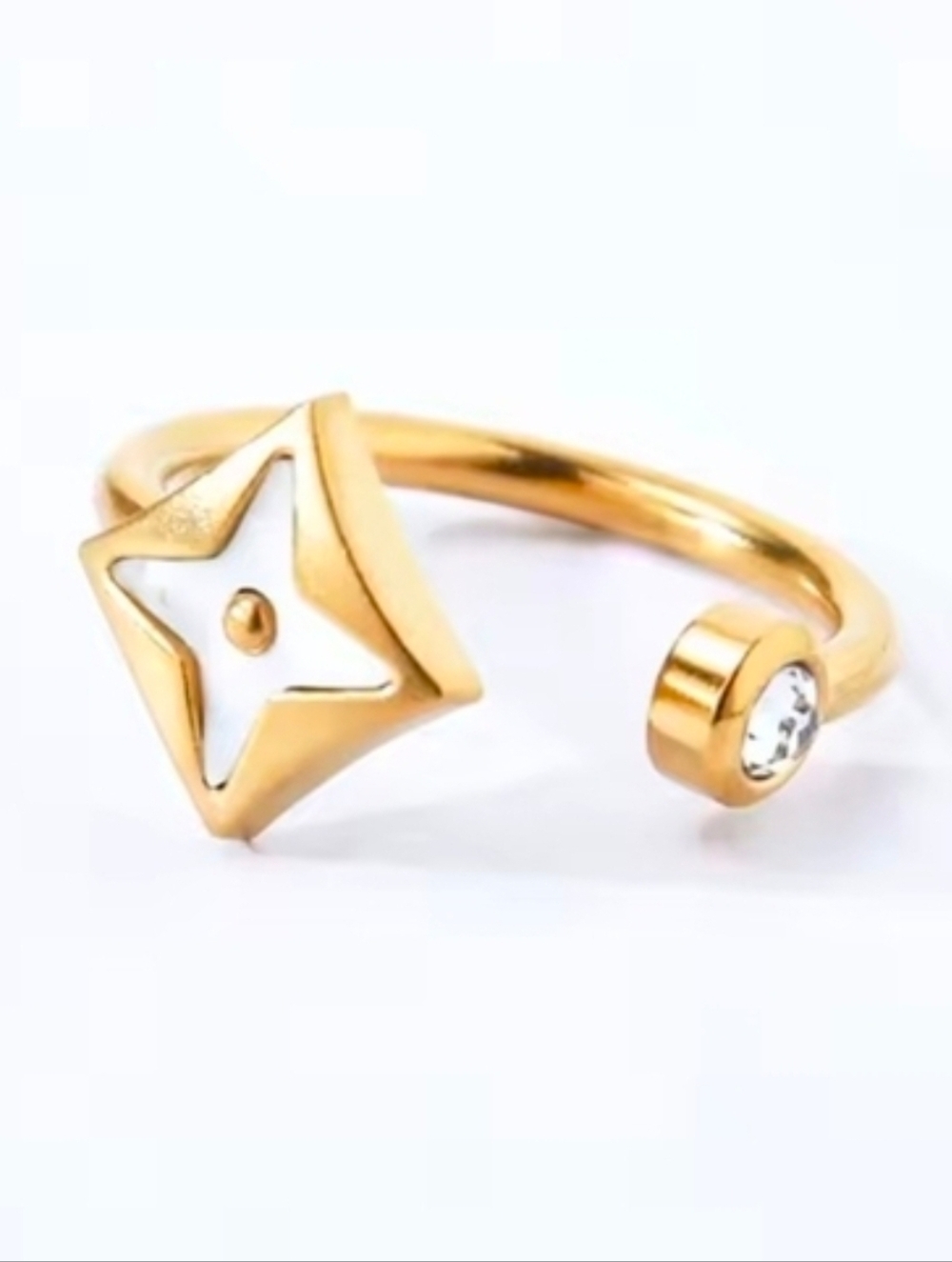 Monogram Universal Fit Ring with Cubic Zirconia